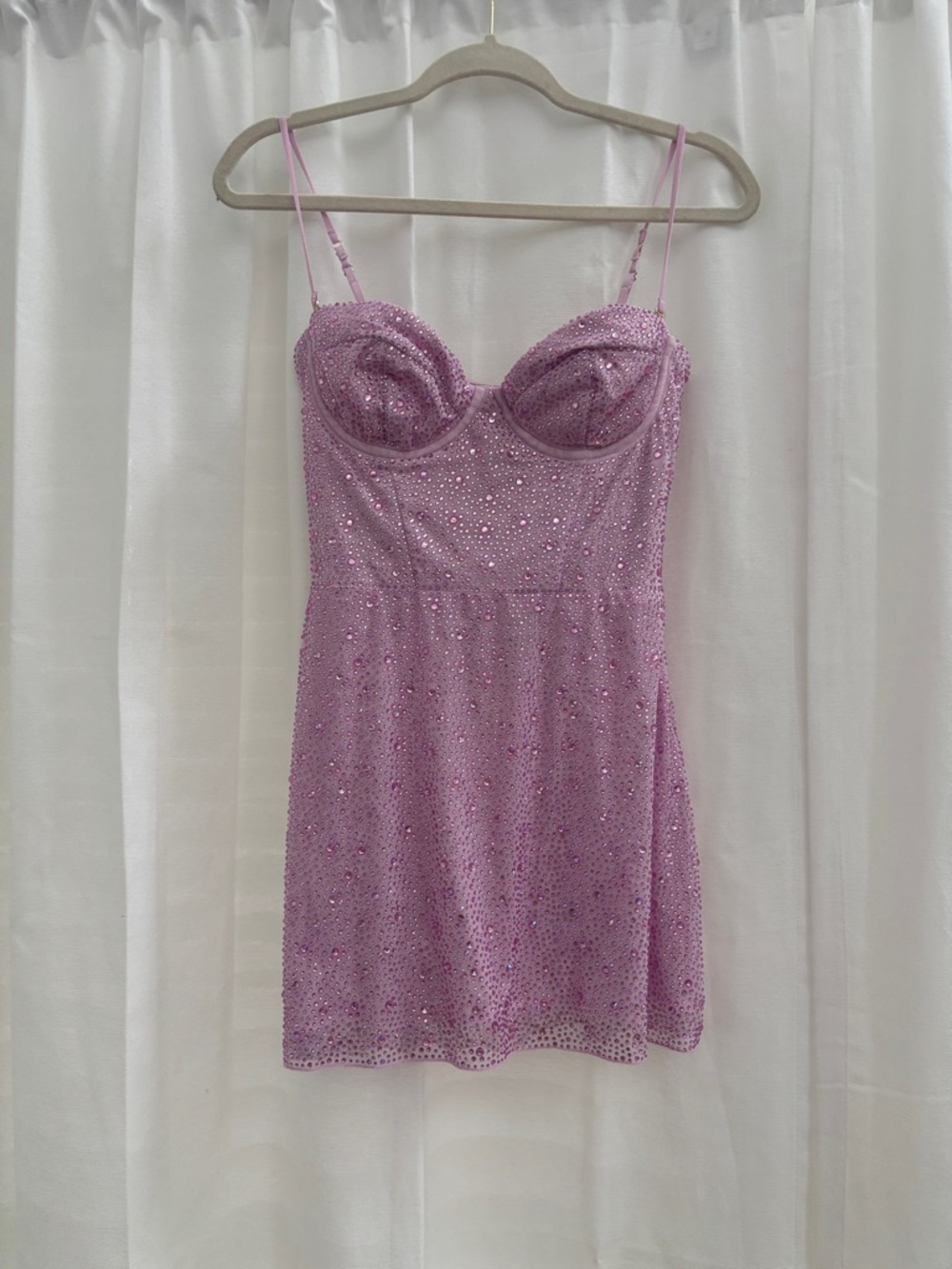Sparkle Lace Chemise Slip in Lilac